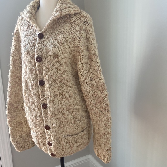 Vintage Danspin Handmade wool sweater made in Denmark neutral boxy cardigan - Picture 6 of 13
